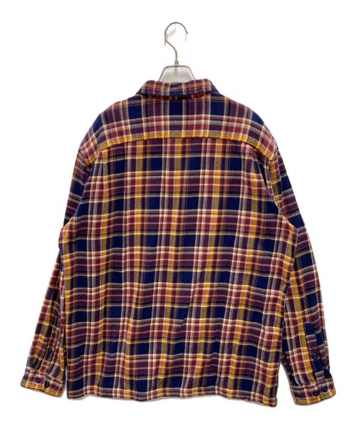 Patagonia（パタゴニア）Patagonia (パタゴニア) フィヨルドフランネルシャツ オレンジ×ネイビー サイズ:XLの古着・服飾アイテム