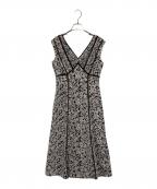 HER LIP TOハーリップトゥ）の古着「Lace Trimmed Floral Dress」｜ホワイト×ブラック