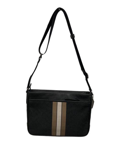 COACH（コーチ）COACH (コーチ) ジャガード ヴァーシティストライプ トンプソン クロスボディ ショルダーバッグ ブラックの古着・服飾アイテム