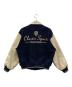 VAN JACKET (ヴァン ジャケット) 袖レザーワッペンスタジャン ネイビー×ホワイト サイズ:BIG ONE：10000円