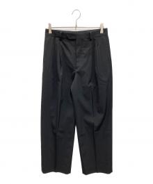 AURALEE（オーラリー）の古着「Light Wool Max Gabardine Two-Tuck Slacks」｜ブラック