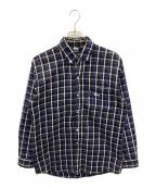 stussyステューシー）の古着「ベーシックロゴ チェックシャツ」｜ブルー