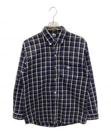 stussy（ステューシー）の古着「ベーシックロゴ チェックシャツ」｜ブルー