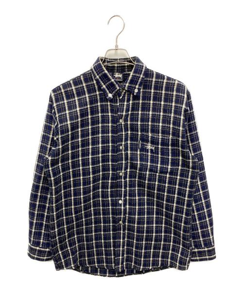 stussy（ステューシー）stussy (ステューシー) ベーシックロゴ チェックシャツ ブルー サイズ:Lの古着・服飾アイテム