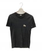 stussyステューシー）の古着「バックロゴ プリントTシャツ」｜ブラック