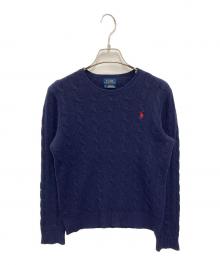 POLO RALPH LAUREN（ポロ・ラルフローレン）の古着「ケーブルコットンニット」｜ネイビー