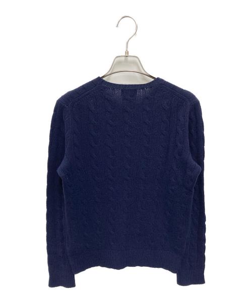 POLO RALPH LAUREN（ポロ・ラルフローレン）POLO RALPH LAUREN (ポロ・ラルフローレン) ケーブルコットンニット ネイビー サイズ:Sの古着・服飾アイテム