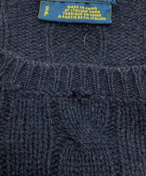 POLO RALPH LAUREN（ポロ・ラルフローレン）POLO RALPH LAUREN (ポロ・ラルフローレン) ケーブルコットンニット ネイビー サイズ:Sの古着・服飾アイテム