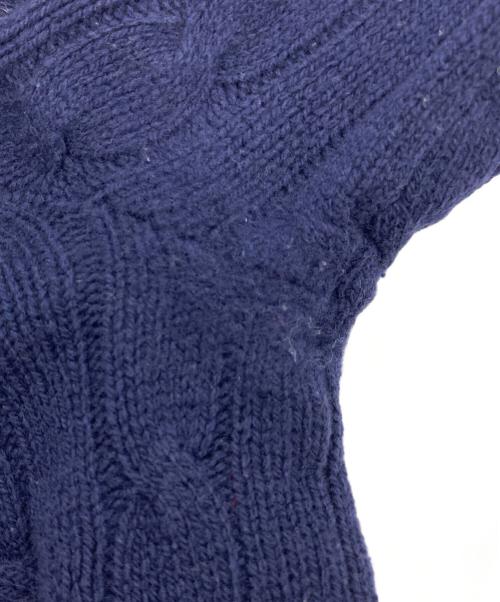 POLO RALPH LAUREN（ポロ・ラルフローレン）POLO RALPH LAUREN (ポロ・ラルフローレン) ケーブルコットンニット ネイビー サイズ:Sの古着・服飾アイテム