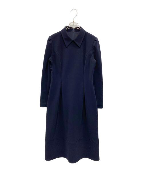 Rene（ルネ）Rene (ルネ) パフスリーブワンピース ネイビー サイズ:36の古着・服飾アイテム