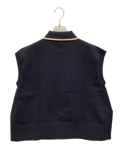 UNITED ARROWS（ユナイテッドアローズ）UNITED ARROWS (ユナイテッドアローズ) ミニマル フリル ベスト ネイビー サイズ:FREE 未使用品の古着・服飾アイテム