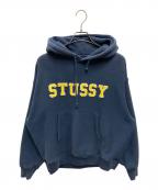 stussyステューシー）の古着「Felt Applique Hoodie（」｜ネイビー