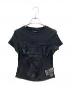 SORINソリン）の古着「Corset Docking T-shirt」｜ブラック