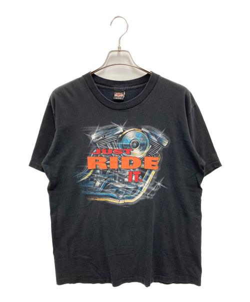 HARLEY-DAVIDSON（ハーレーダビッドソン）HARLEY-DAVIDSON (ハーレーダビッドソン) 【古着】90's JUST RIDE プリントTシャツ ブラック サイズ:Lの古着・服飾アイテム