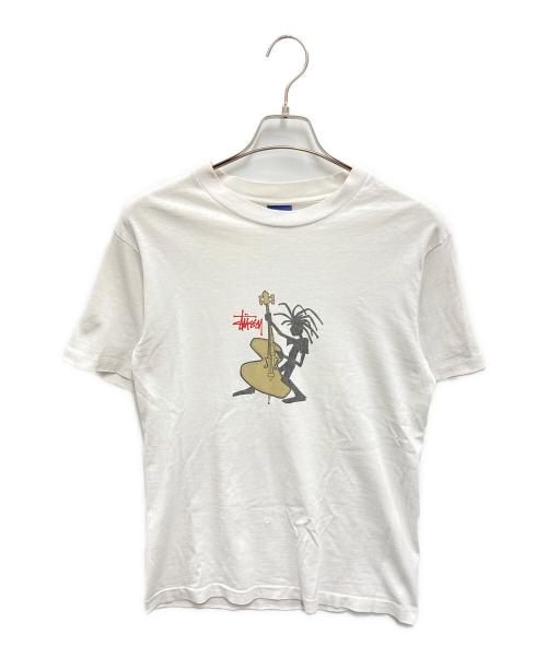 stussy（ステューシー）stussy (ステューシー) ジャズマンプリントTシャツ ホワイト サイズ:Sの古着・服飾アイテム