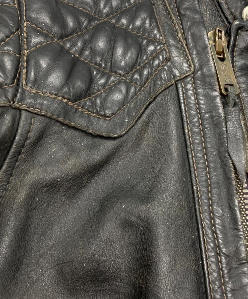 Langlitz Leathers（ラングリッツレザー）Langlitz Leathers (ラングリッツレザー) ［古着］パデッドカスケードレザージャケット ブラック サイズ:記載無しの古着・服飾アイテム