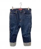 LEVI'S×eYe COMME des GARCONS JUNYAWATANABE MANリーバイス×アイ コム デ ギャルソン ジュンヤ ワタナベ マン）の古着「クロップドペインターデニムパンツ」｜インディゴ