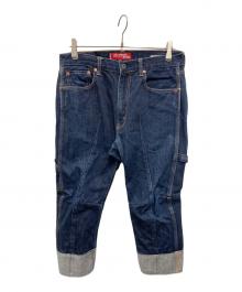 LEVI'S×eYe COMME des GARCONS JUNYAWATANABE MAN（リーバイス×アイ コム デ ギャルソン ジュンヤ ワタナベ マン）の古着「クロップドペインターデニムパンツ」｜インディゴ