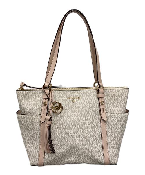 MICHAEL KORS（マイケルコース）MICHAEL KORS (マイケルコース) SULLIVAN シグネチャー MD TZ トートバッグ アイボリーの古着・服飾アイテム