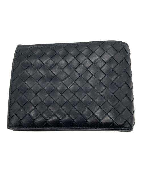 BOTTEGA VENETA（ボッテガベネタ）BOTTEGA VENETA (ボッテガベネタ) イントレチャート 2つ折財布 ブラックの古着・服飾アイテム