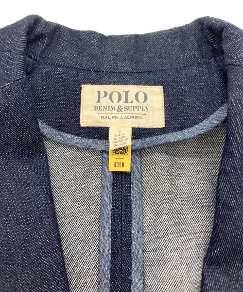 POLO RALPH LAUREN（ポロ・ラルフローレン）POLO RALPH LAUREN (ポロ・ラルフローレン) Single Breasted Denim Blazer インディゴ サイズ:6の古着・服飾アイテム