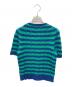 POLO RALPH LAUREN (ポロ・ラルフローレン) ボーダーケーブルニットショートスリーブカーディガン グリーン×ブルー サイズ:M：10000円