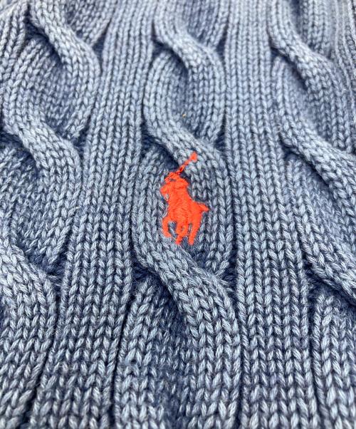 POLO RALPH LAUREN（ポロ・ラルフローレン）POLO RALPH LAUREN (ポロ・ラルフローレン) ケーブルニットショートスリーブカーディガン ネイビー サイズ:Mの古着・服飾アイテム