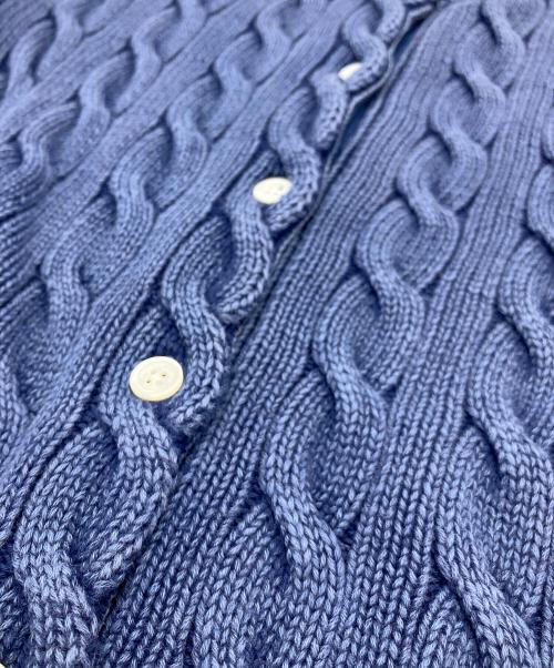 POLO RALPH LAUREN（ポロ・ラルフローレン）POLO RALPH LAUREN (ポロ・ラルフローレン) ケーブルニットショートスリーブカーディガン ネイビー サイズ:Mの古着・服飾アイテム