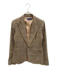 POLO RALPH LAUREN（ポロ・ラルフローレン）の古着「Glen Plaid Wool Blend Blazer」｜グレー