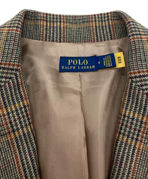 POLO RALPH LAUREN（ポロ・ラルフローレン）POLO RALPH LAUREN (ポロ・ラルフローレン) Glen Plaid Wool Blend Blazer グレー サイズ:4の古着・服飾アイテム