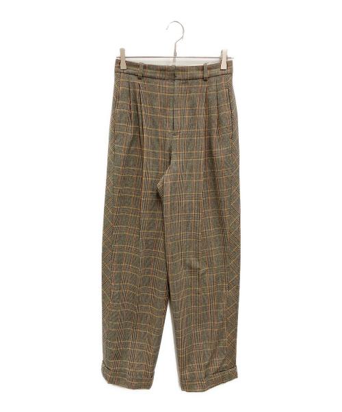 POLO RALPH LAUREN（ポロ・ラルフローレン）POLO RALPH LAUREN (ポロ・ラルフローレン) Glen Plaid Wool Blend Trousers グレーの古着・服飾アイテム