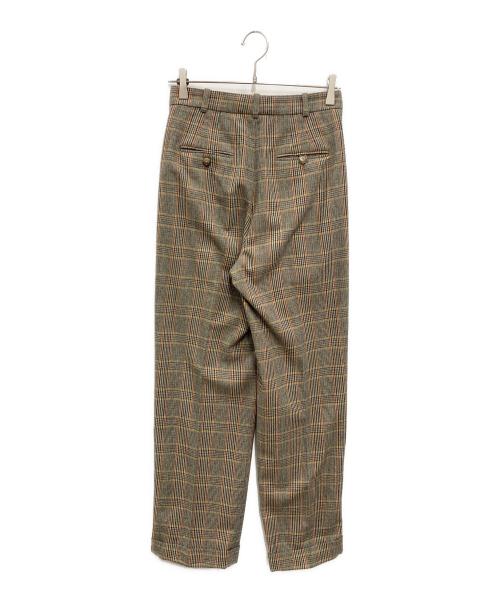 POLO RALPH LAUREN（ポロ・ラルフローレン）POLO RALPH LAUREN (ポロ・ラルフローレン) Glen Plaid Wool Blend Trousers グレーの古着・服飾アイテム