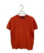POLO RALPH LAURENポロ・ラルフローレン）の古着「ウールカシミヤ 半袖ニット」｜オレンジ