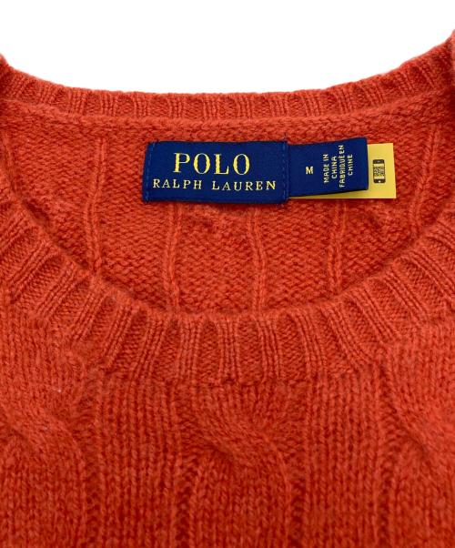 POLO RALPH LAUREN（ポロ・ラルフローレン）POLO RALPH LAUREN (ポロ・ラルフローレン) ウールカシミヤ 半袖ニット オレンジ サイズ:Mの古着・服飾アイテム