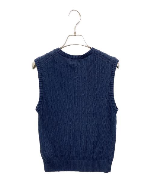 POLO RALPH LAUREN（ポロ・ラルフローレン）POLO RALPH LAUREN (ポロ・ラルフローレン) ケーブル コットンニットベスト ネイビー サイズ:Mの古着・服飾アイテム