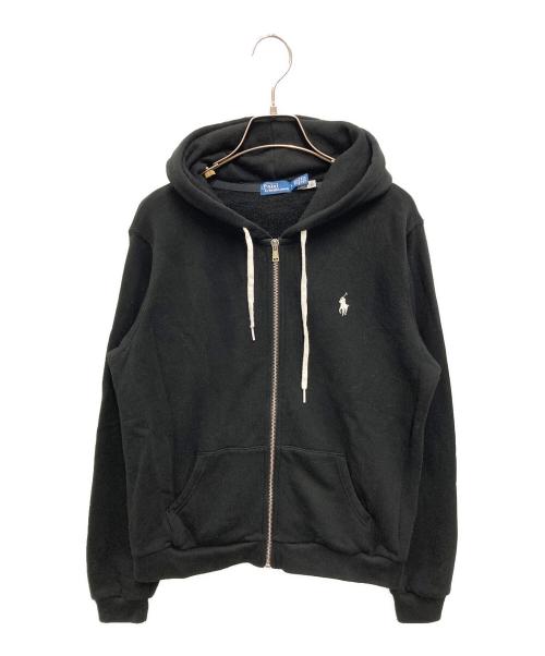 POLO RALPH LAUREN（ポロ・ラルフローレン）POLO RALPH LAUREN (ポロ・ラルフローレン) ロゴ刺繍ジップパーカー ブラック サイズ:Mの古着・服飾アイテム