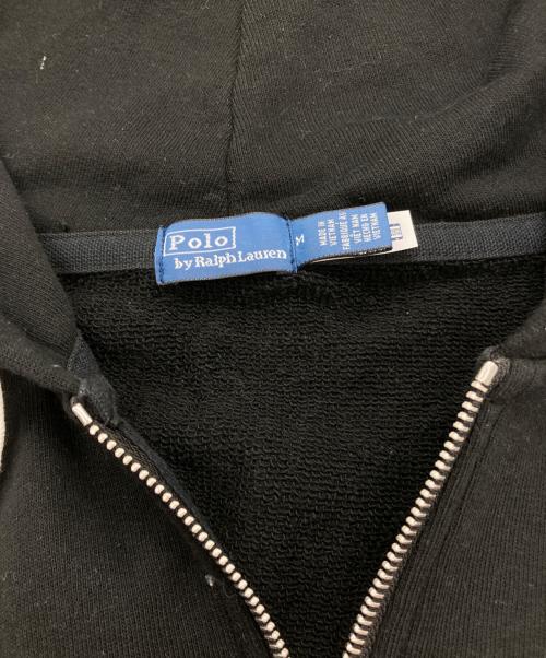 POLO RALPH LAUREN（ポロ・ラルフローレン）POLO RALPH LAUREN (ポロ・ラルフローレン) ロゴ刺繍ジップパーカー ブラック サイズ:Mの古着・服飾アイテム