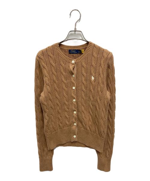 POLO RALPH LAUREN（ポロ・ラルフローレン）POLO RALPH LAUREN (ポロ・ラルフローレン) ケーブルニットカーディガン ブラウン サイズ:Ｓの古着・服飾アイテム