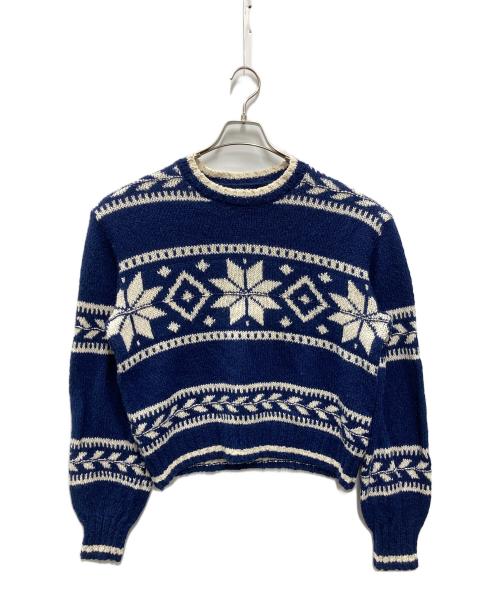 POLO RALPH LAUREN（ポロ・ラルフローレン）POLO RALPH LAUREN (ポロ・ラルフローレン) スノーフレークコットンウールセーター ネイビー サイズ:Sの古着・服飾アイテム