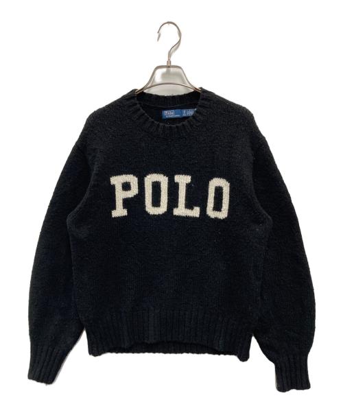 POLO RALPH LAUREN（ポロ・ラルフローレン）POLO RALPH LAUREN (ポロ・ラルフローレン) カシミヤ混ロゴクルーネックセーター ブラック サイズ:ＸＳの古着・服飾アイテム
