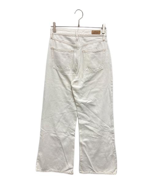 POLO RALPH LAUREN（ポロ・ラルフローレン）POLO RALPH LAUREN (ポロ・ラルフローレン) ハイライズワイドレッグジーンズ ホワイト サイズ:26の古着・服飾アイテム