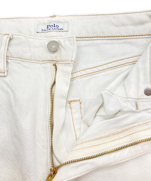 POLO RALPH LAUREN（ポロ・ラルフローレン）POLO RALPH LAUREN (ポロ・ラルフローレン) ハイライズワイドレッグジーンズ ホワイト サイズ:26の古着・服飾アイテム