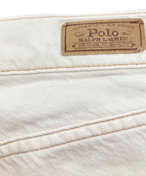 POLO RALPH LAUREN（ポロ・ラルフローレン）POLO RALPH LAUREN (ポロ・ラルフローレン) ハイライズワイドレッグジーンズ ホワイト サイズ:26の古着・服飾アイテム