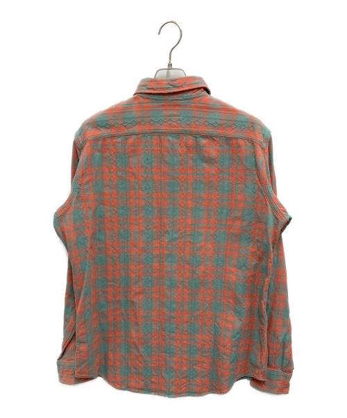 RRL（ダブルアールエル）RRL (ダブルアールエル) コットンチェックシャツ オレンジ×グリーン サイズ:Lの古着・服飾アイテム