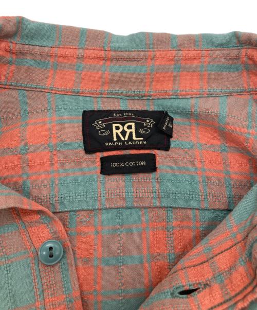 RRL（ダブルアールエル）RRL (ダブルアールエル) コットンチェックシャツ オレンジ×グリーン サイズ:Lの古着・服飾アイテム