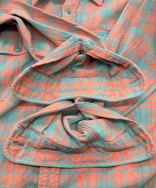 RRL（ダブルアールエル）RRL (ダブルアールエル) コットンチェックシャツ オレンジ×グリーン サイズ:Lの古着・服飾アイテム