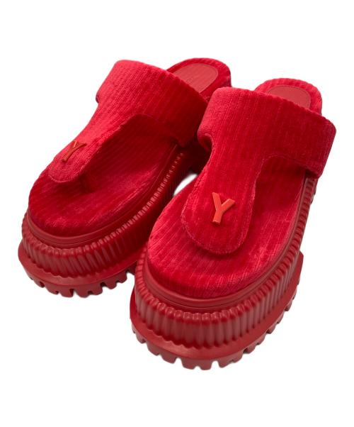 YELLO（イエロ）YELLO (イエロ) SANGO PLATFORM TONGS SANDALS レッド サイズ:Ｌの古着・服飾アイテム