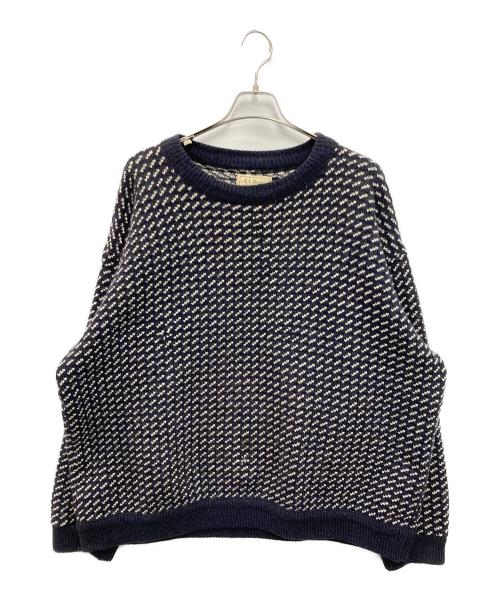 L.L.Bean（エルエルビーン）L.L.Bean (エルエルビーン) 【古着】Birds Eye Sweater ネイビー×ホワイト サイズ:XXLの古着・服飾アイテム