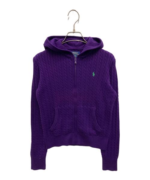 POLO RALPH LAUREN（ポロ・ラルフローレン）POLO RALPH LAUREN (ポロ・ラルフローレン) ミニケーブル コットン フルジップ フーディ パープル サイズ:Ｓ 未使用品の古着・服飾アイテム