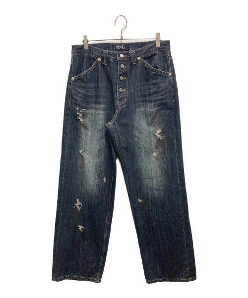 THUG CLUB（サグ クラブ）THUG CLUB (サグ クラブ) BURN DOWN DENIM PANTS インディゴ サイズ:3の古着・服飾アイテム